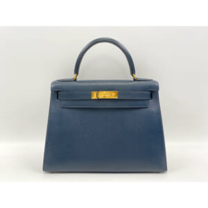 エルメス ケリー28 外縫い クシュベル GD金具 ネイビー 〇W刻印 買取実績【買取日：2025年9月12日】