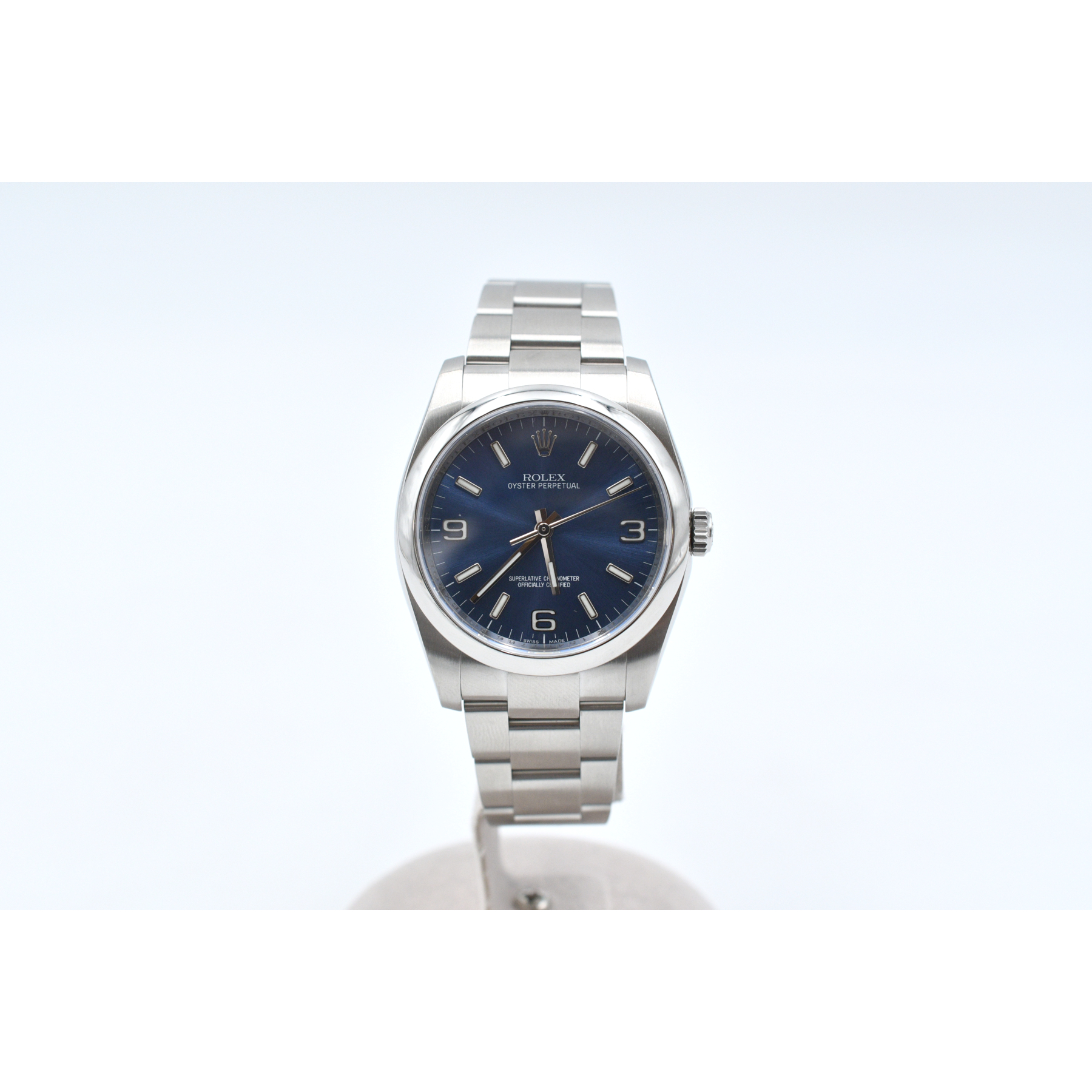 ロレックス オイスターパーペチュアル ブルー文字盤 SS/AT 116000 Aランク