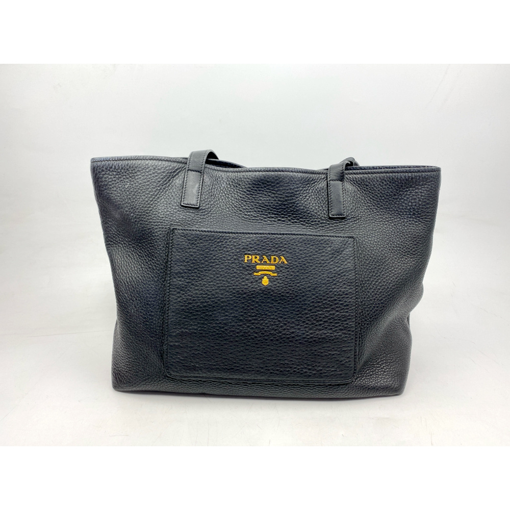 PRADA ブラックレザー ハンドバッグ 【公式通販】