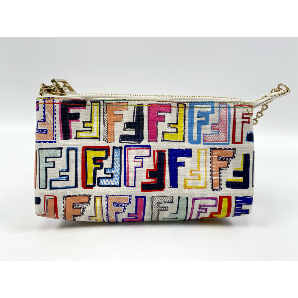 フェンディ ズッカ柄 チェーンショルダーポーチ マルチカラー PVC 8BR592/BBP Bランク
