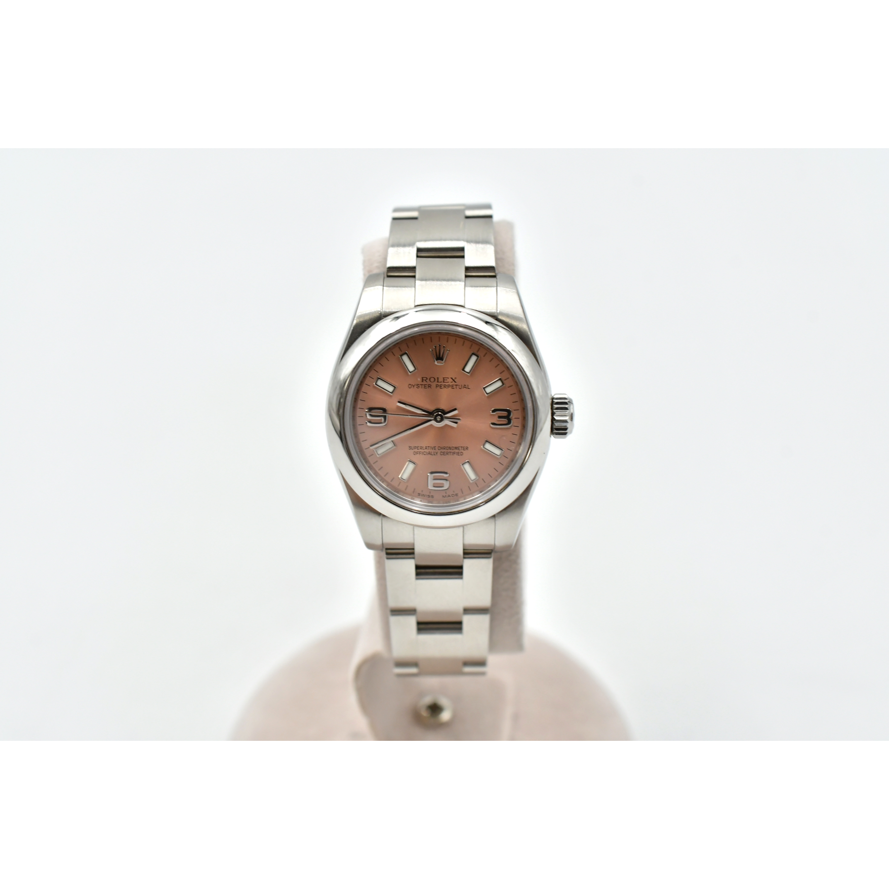 ロレックス オイスターパーペチュアル ピンク文字盤 SS/AT 176200 ABランク