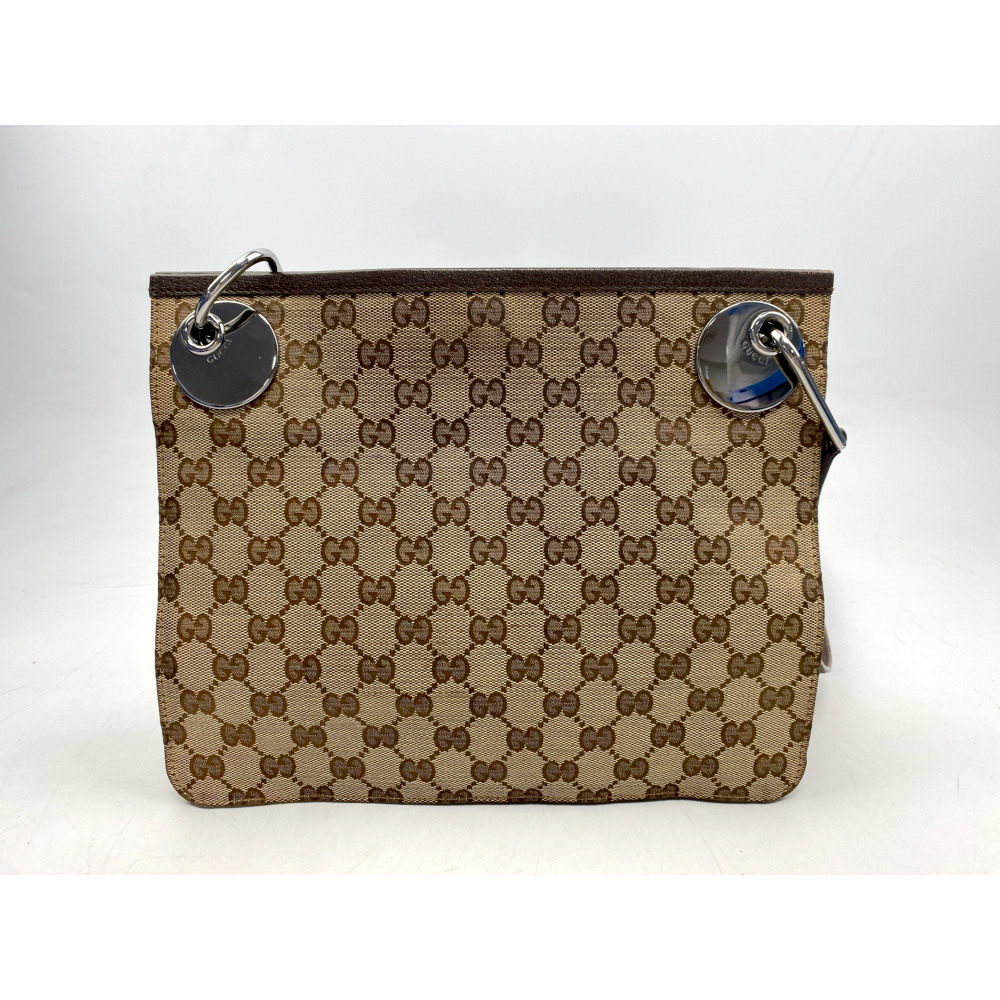【美品】グッチ　ショルダーバッグ　GG キャンバス レザー 斜め掛け ベージュ GUCCI グッチ 斜め掛けショルダーバッグ GGキャンバス