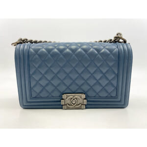 シャネル ボーイシャネル 25 チェーンショルダーバッグ ネイビー ラムスキン SV金具 買取実績【買取日：2025年9月7日】