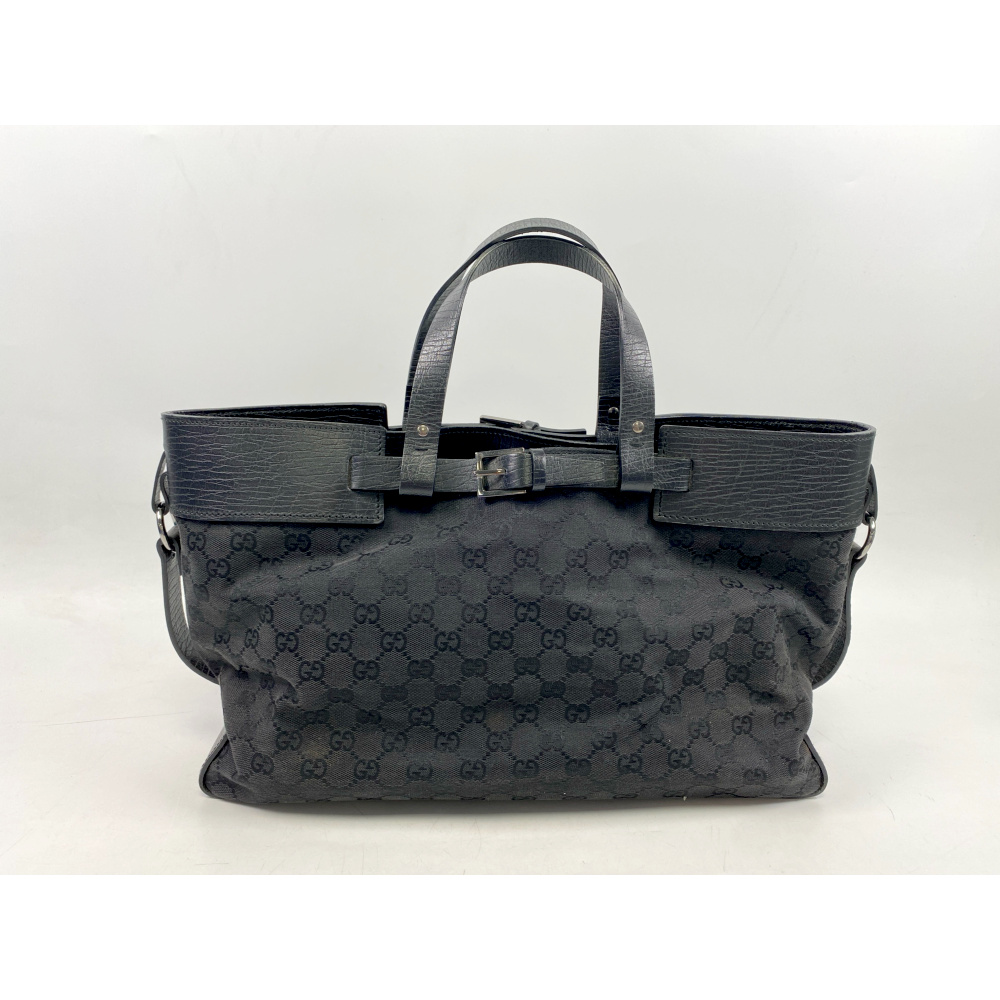 グッチ GGキャンバス トートバッグ 黒 キャンバス×レザー 買取実績 