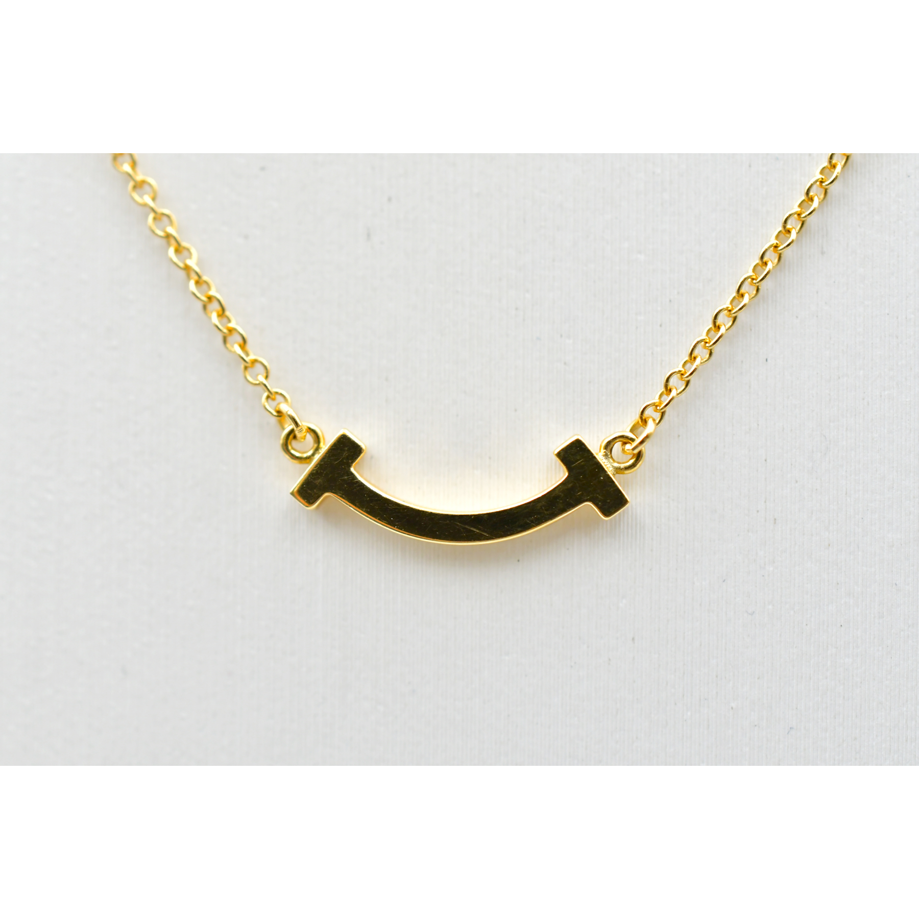 ティファニー Tスマイル ネックレス ミニ Au750YG イエローゴールド Bランク