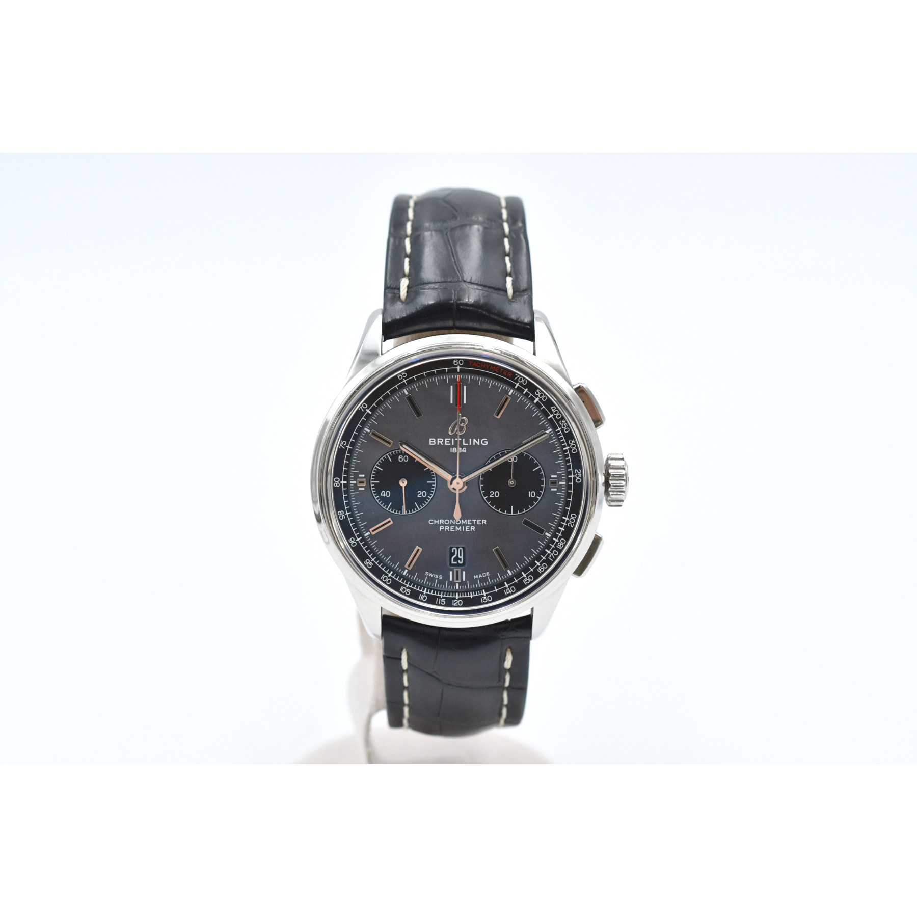 ブライトリング プレミエ B01 クロノグラフ 42 ブラック マザーオブパール文字盤 SS×レザー/AT AB01183A1B1P1 ABランク