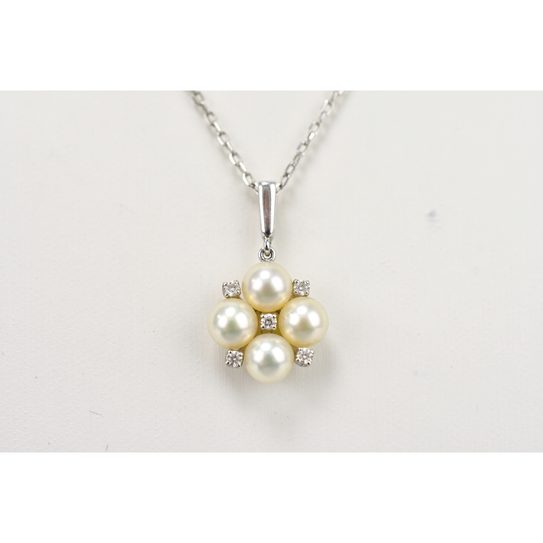 ミキモト パールネックレス K18WG 約5.4mm Bランク