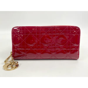 ディオール レディディオール カナージュ ラウンドファスナー 長財布 赤 パテント 買取実績【買取日：2025年9月19日】