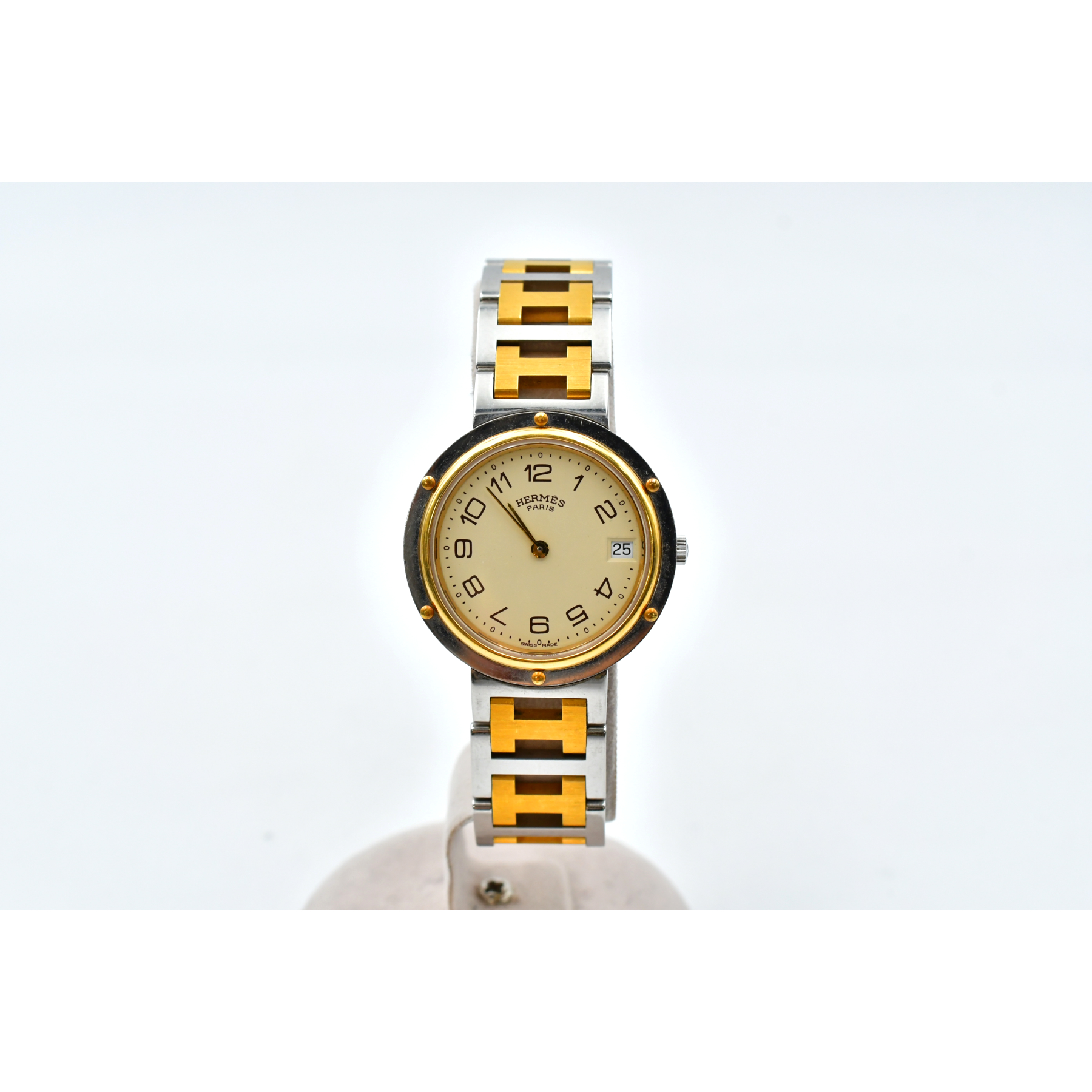 エルメス クリッパー デイト アイボリー文字盤 SS/QZ 買取実績