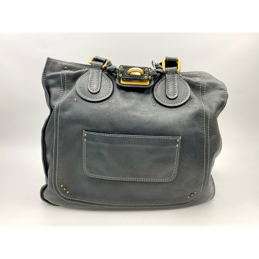 クロエ パディントン トートバッグ 黒 レザー Bランク