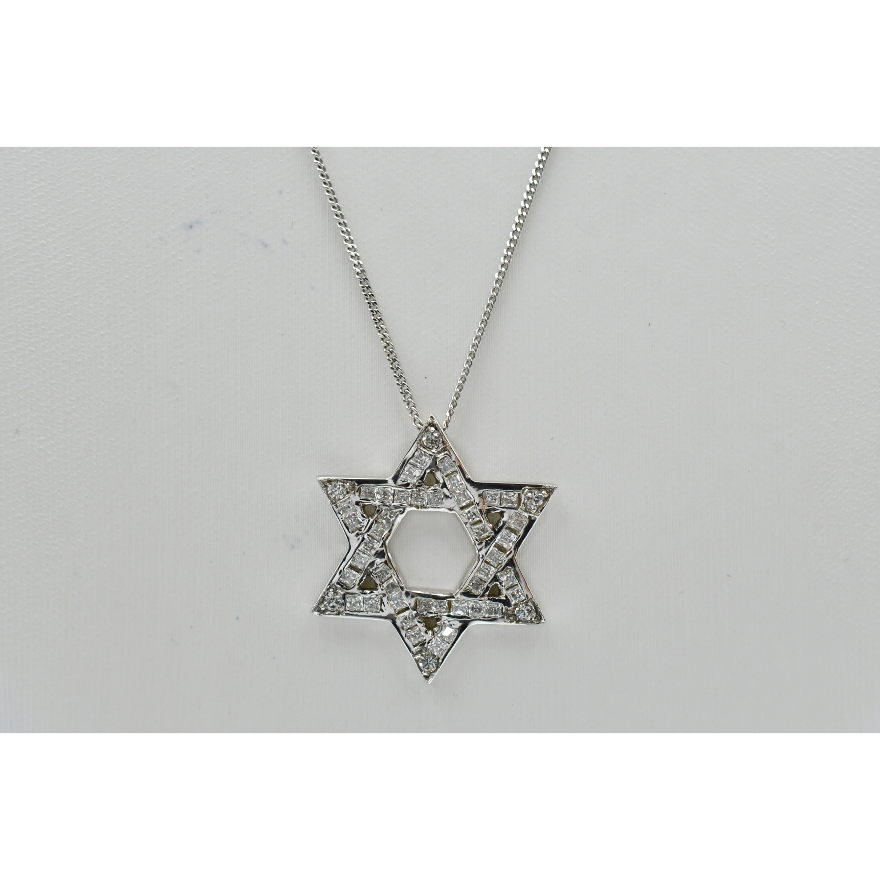 グッチ ラインストーン ヘキサグラムネックレス 750WG Bランク