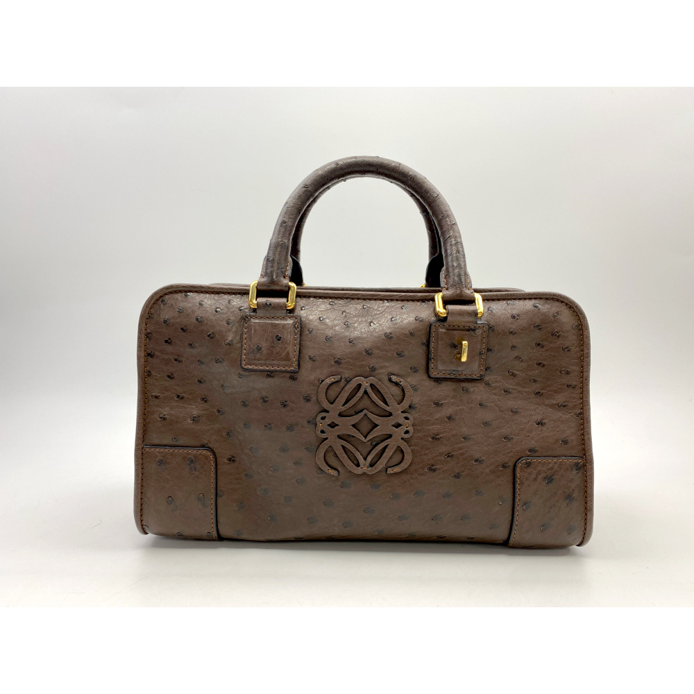 ロエベ アマソナ28 ブラウン オーストリッチ ABランク