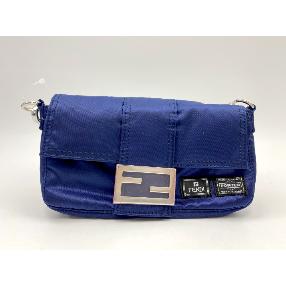 フェンディ ×ポーター マンマバゲット 2WAYウエストバッグ ネイビー ナイロン 7AS138 Sランク