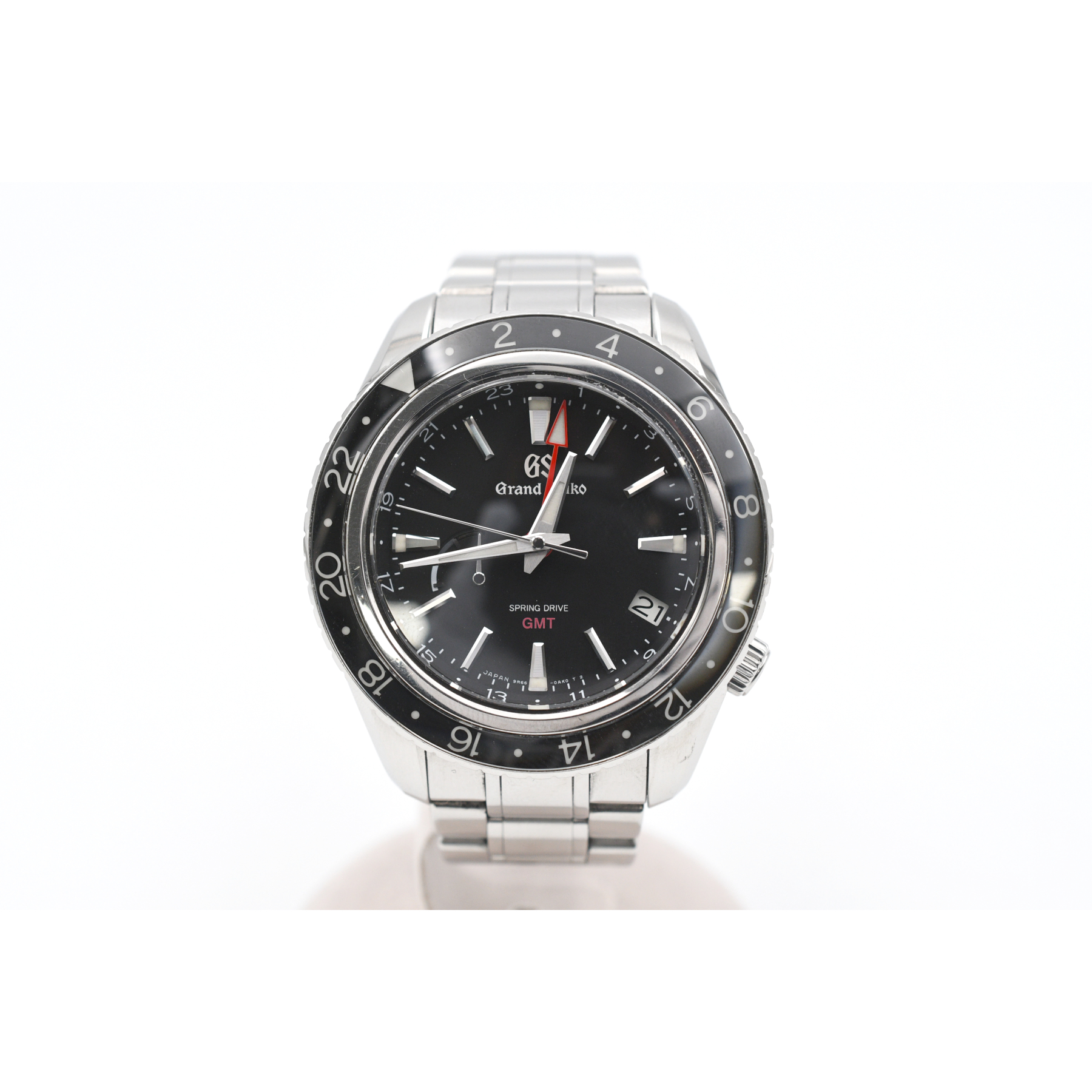 グランドセイコー スプリングドライブ GMT 黒文字盤 SS/AT SBGE201 Bランク