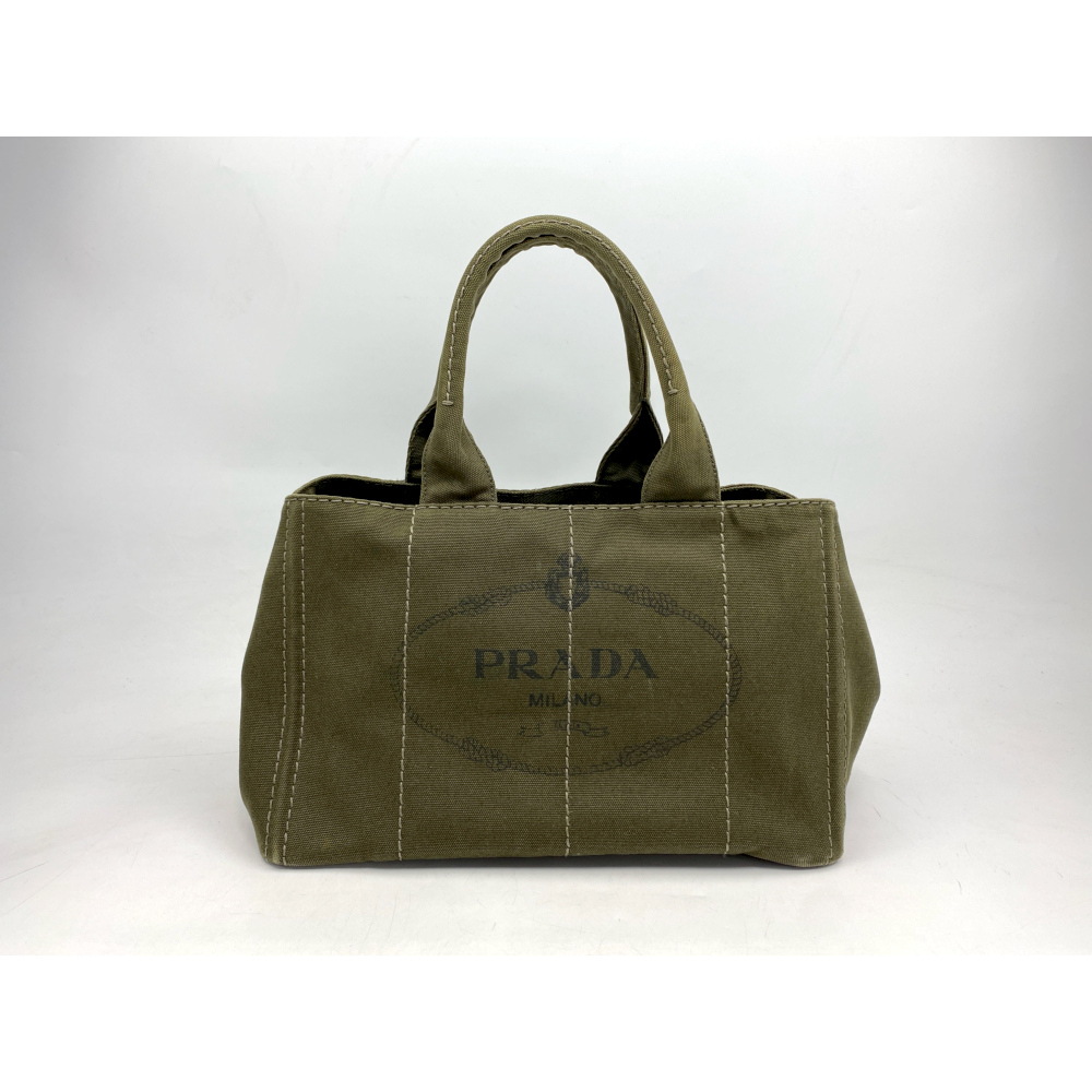 希少 PRADA プラダ カナパ 2way ビジュースタッズ トート カーキ