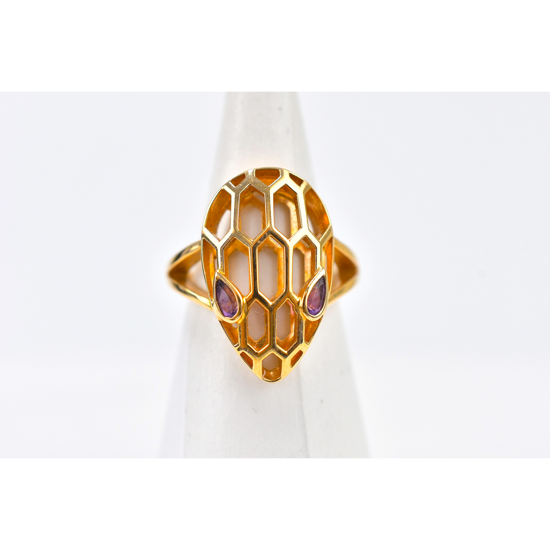 ブルガリ セルペンティ アメジスト リング K18PG #9 Bランク