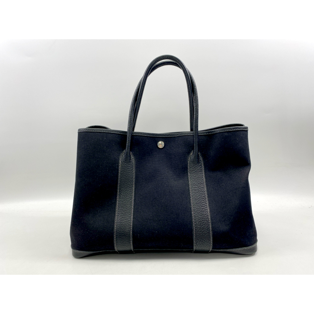 エルメス ガーデンパーティPM 黒 トワルイフィシエ SV金具 □G刻印 
