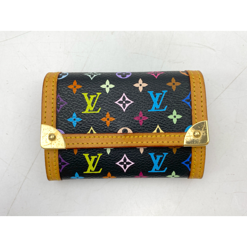 ルイ・ヴィトン モノグラムマルチカラー ポルトモネ・プラ ノワール M92656 Bランク