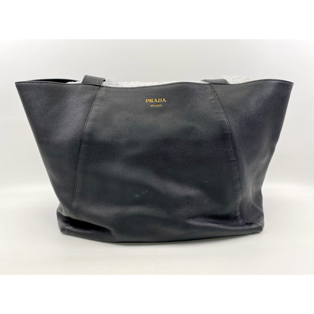 プラダ トートバッグ ソフトグレインレザー ノワール 2WG123 Bランク