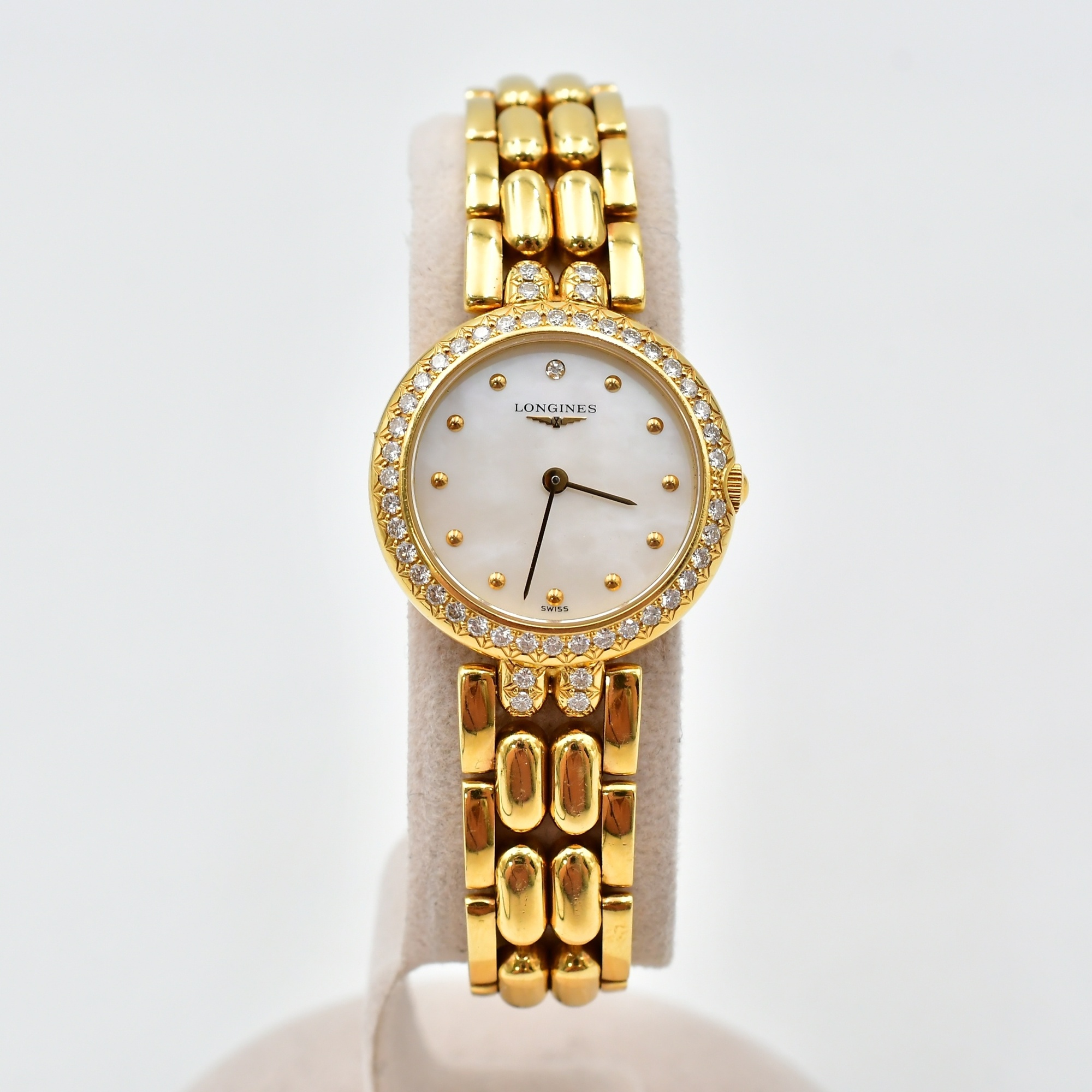 ロンジン レディースウォッチ 白シェル文字盤 YG/QZ L5 140 7 Bランク