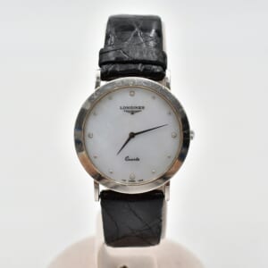 ロンジン メンズウォッチ 白シェル文字盤 Pt950×革/QZ 買取実績【買取日：2025年9月30日】