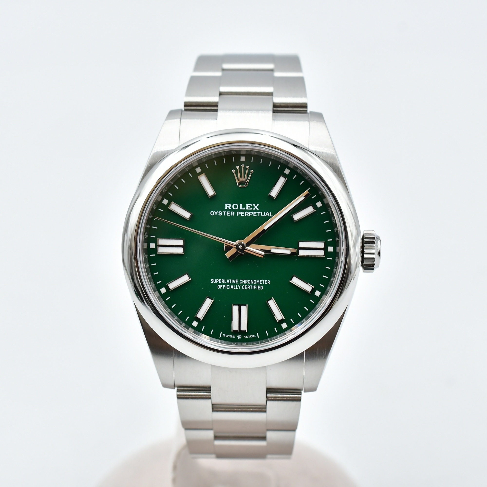 ロレックス オイスターパーペチュアル グリーン文字盤 134300 Sランク