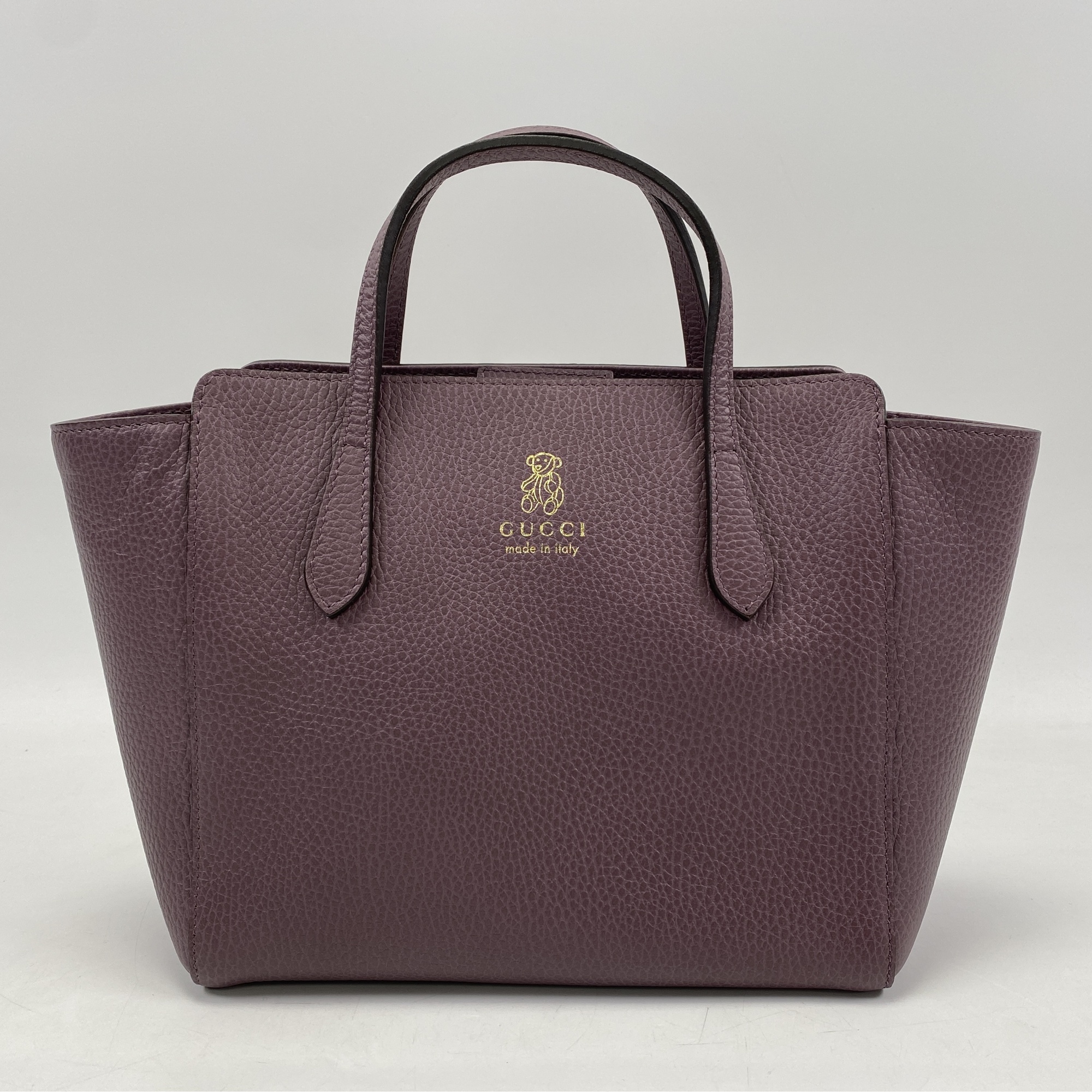 グッチ スウィング レザーハンドバッグ パープル Aランク