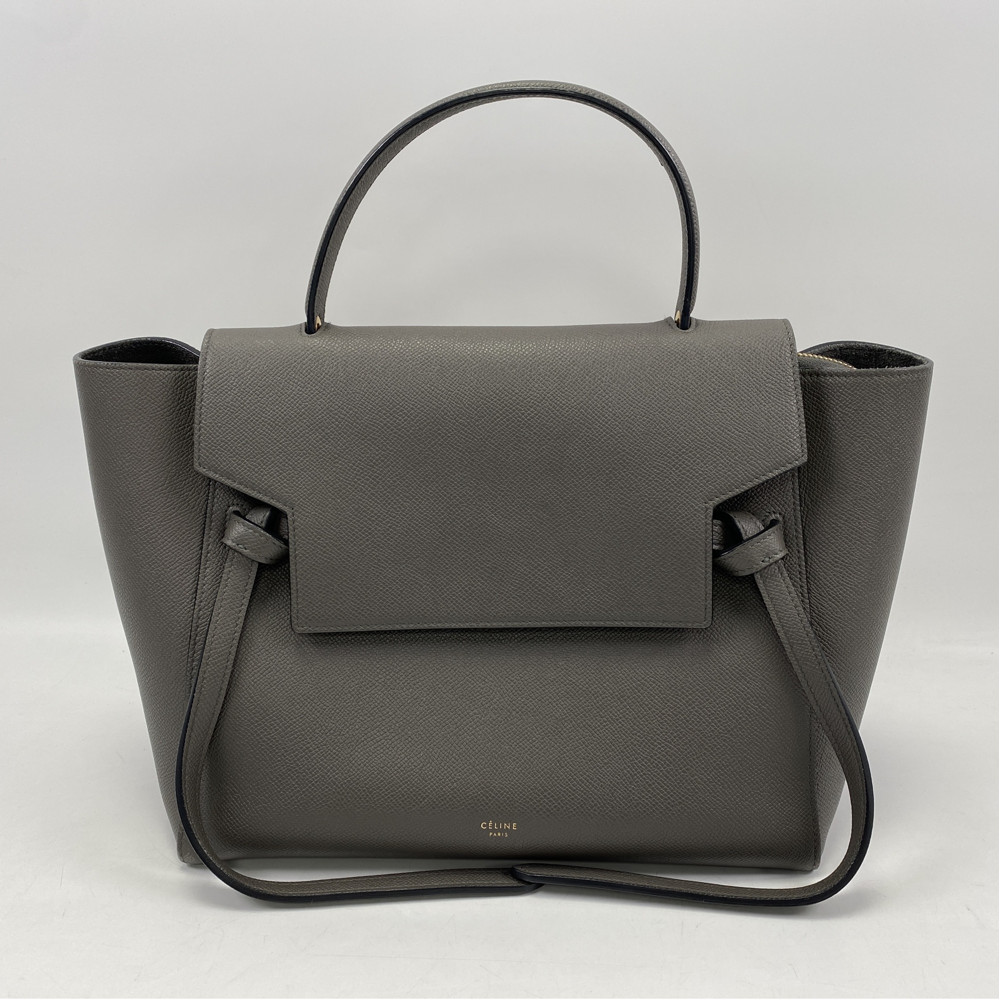 セリーヌ ベルトバッグ 2WAYバッグ レザー GD金具 グレー 買取実績