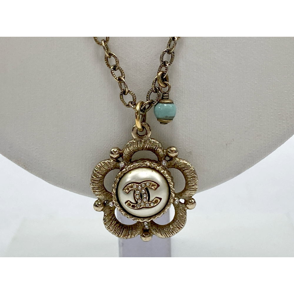 シャネル ココマーク カメリアネックレス シルバー C21P Bランク