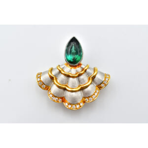 メレダイヤ色石ペンダントトップ Pt900/K18 グリーントルマリン5.22ct 0.33ct 買取実績【買取日：2025年10月5日】