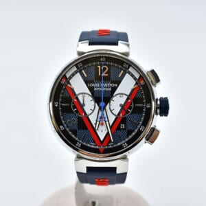 ルイ・ヴィトン タンブール ダミエ・コバルトV クロノグラフ 青文字盤 SS×ラバー/AT QA076Z 買取実績【買取日：2025年10月2日】