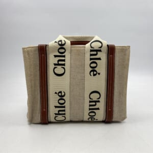 クロエ ウッディースモールトートバッグ ブラウン×ホワイト キャンバス リネンキャンバス AS397 買取実績【買取日：2025年10月17日】