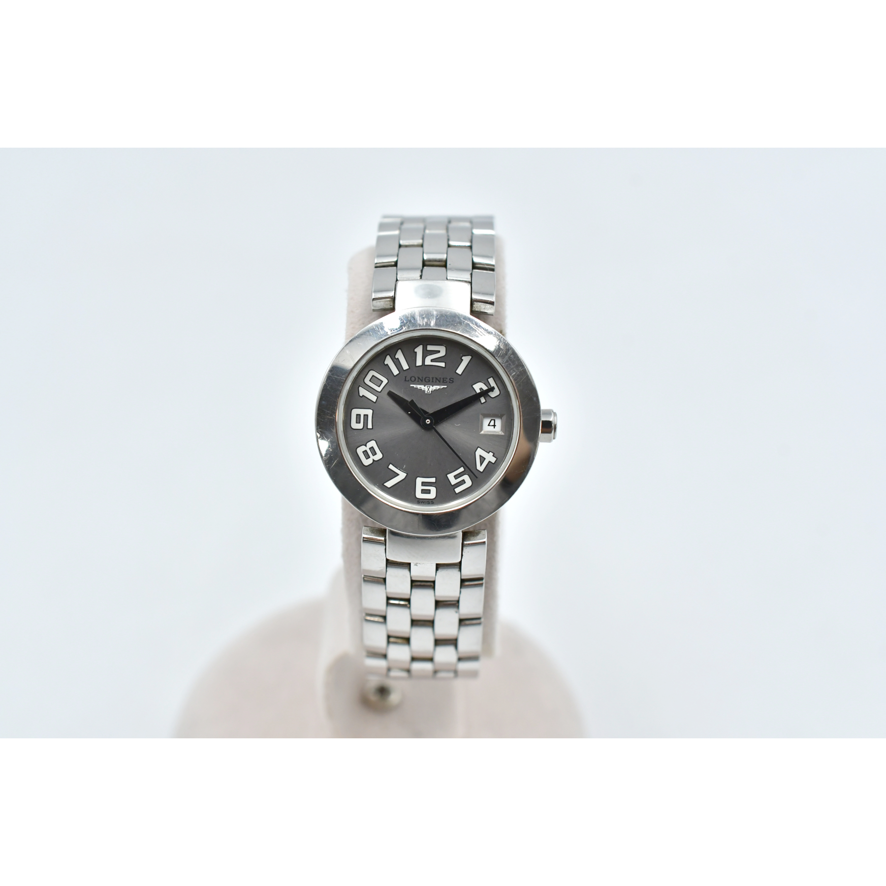 ロンジン ドルチェビータ ラウンド グレー文字盤 SS/QZ Bランク