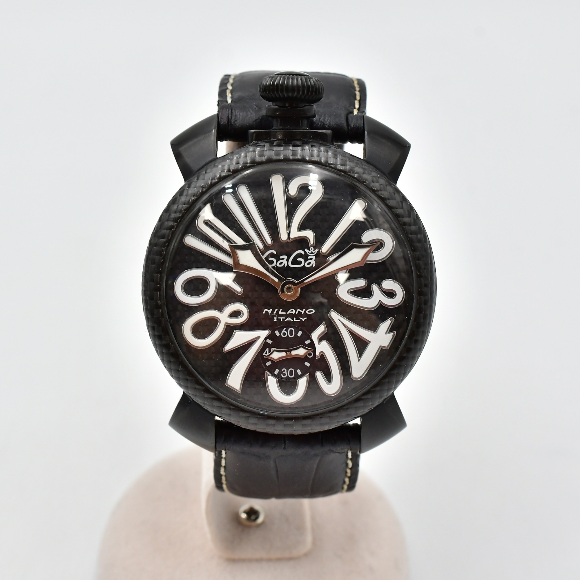 ガガミラノ マヌアーレ48 黒文字盤 SS×革×カーボン/手巻き 5016.6 Bランク