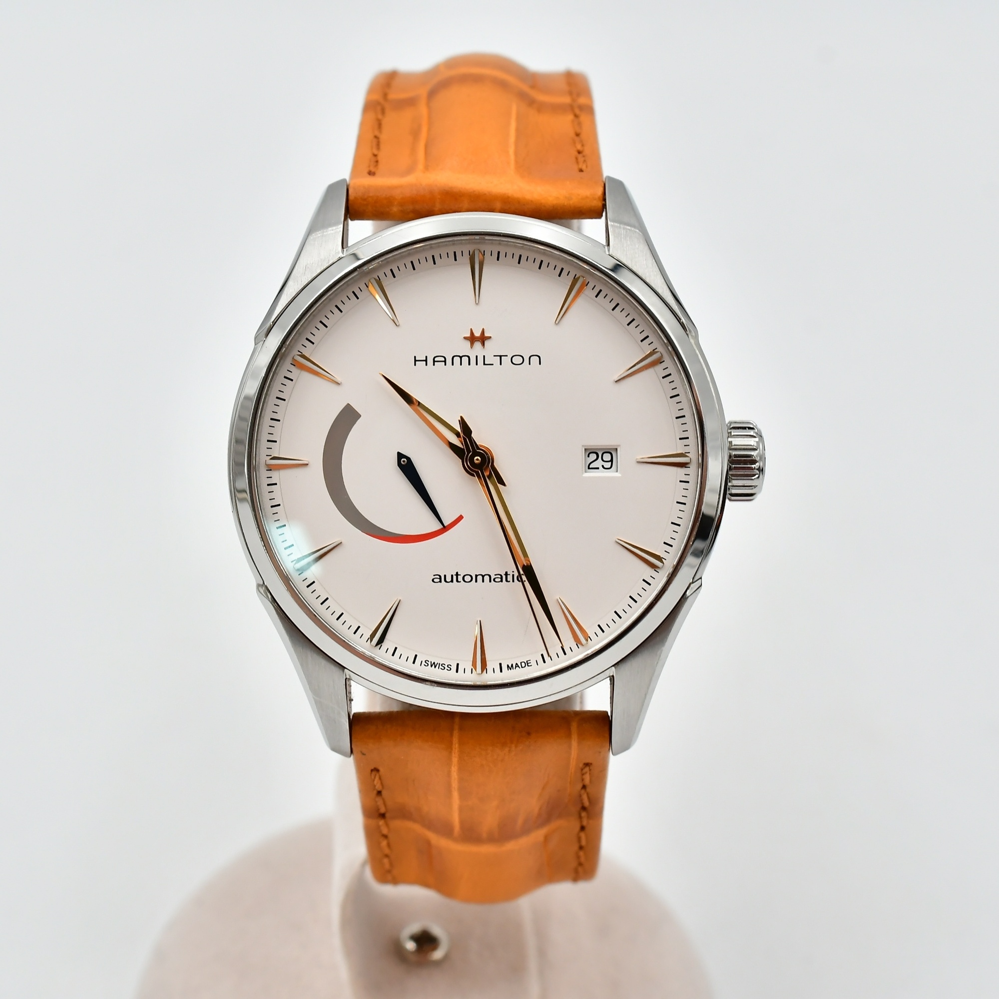 ハミルトン ジャズマスター 白文字盤 SS×革/AT H32635511 ABランク