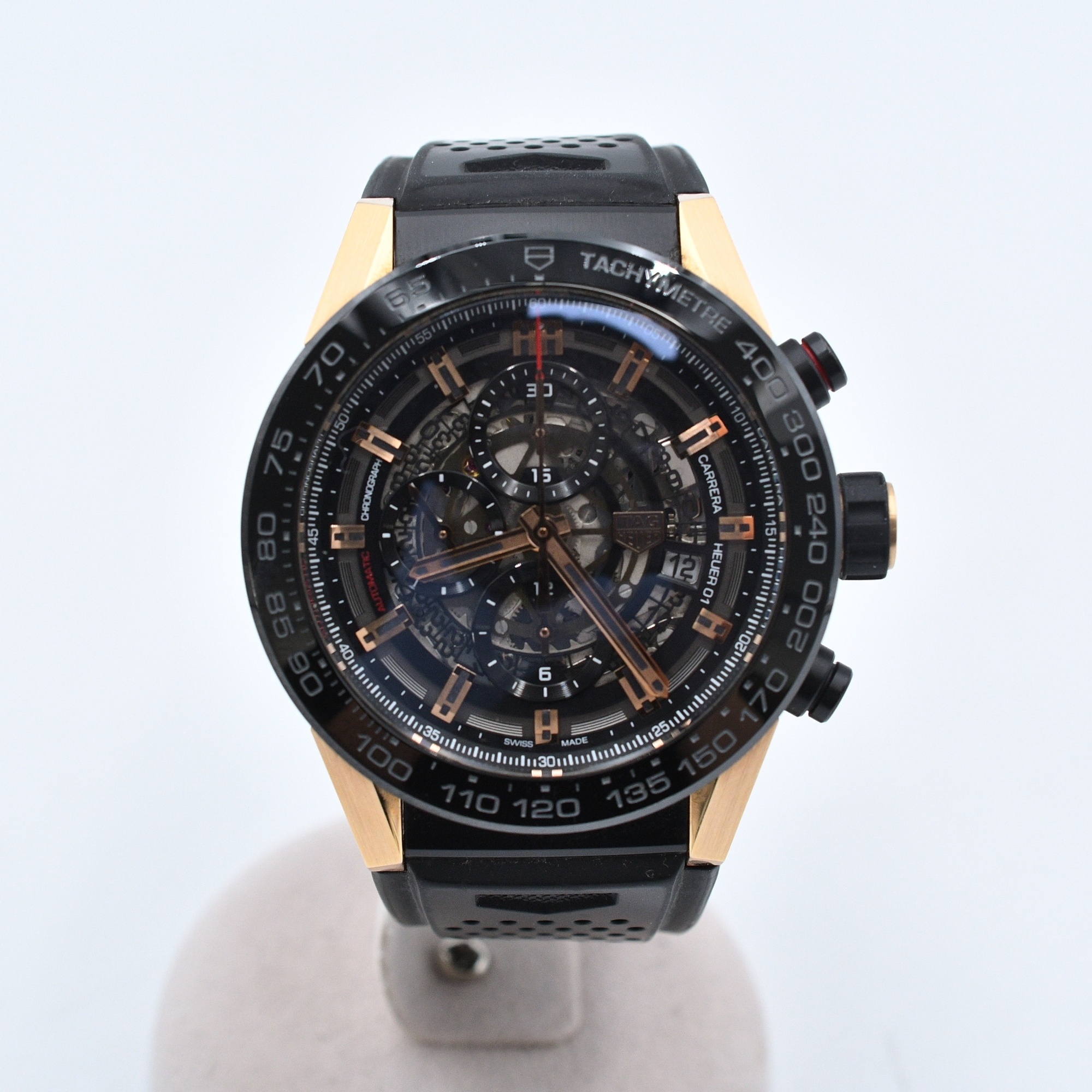 タグホイヤー カレラ クロノグラフ スケルトン文字盤 Ti×K18PG/AT Bランク