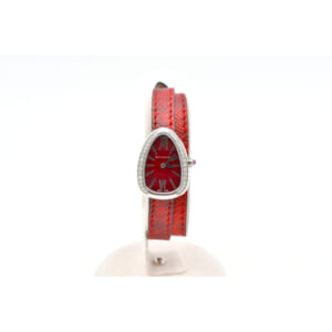 ブルガリ セルペンティ ダイヤベゼル 赤文字盤 SS×革/QZ SPS27C9SDL 買取実績【買取日：2025年10月15日】