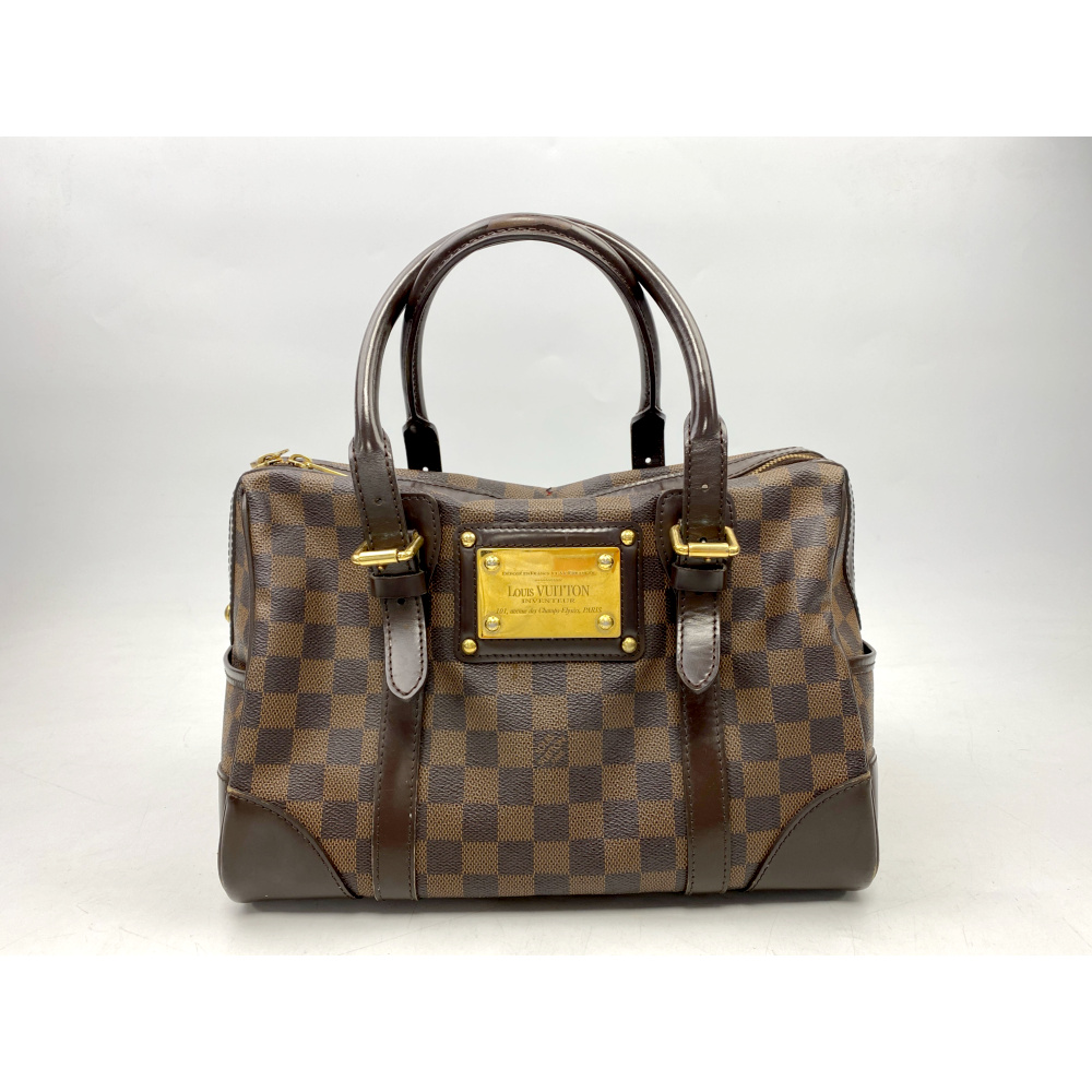 ルイ・ヴィトン ダミエ バークレイ ボストンバッグ エベヌ レザー N52000 Bランク
