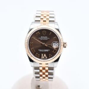ロレックス デイトジャスト VIダイヤ チョコレート文字盤 SS×PG/AT 178271 買取実績【買取日：2025年10月25日】