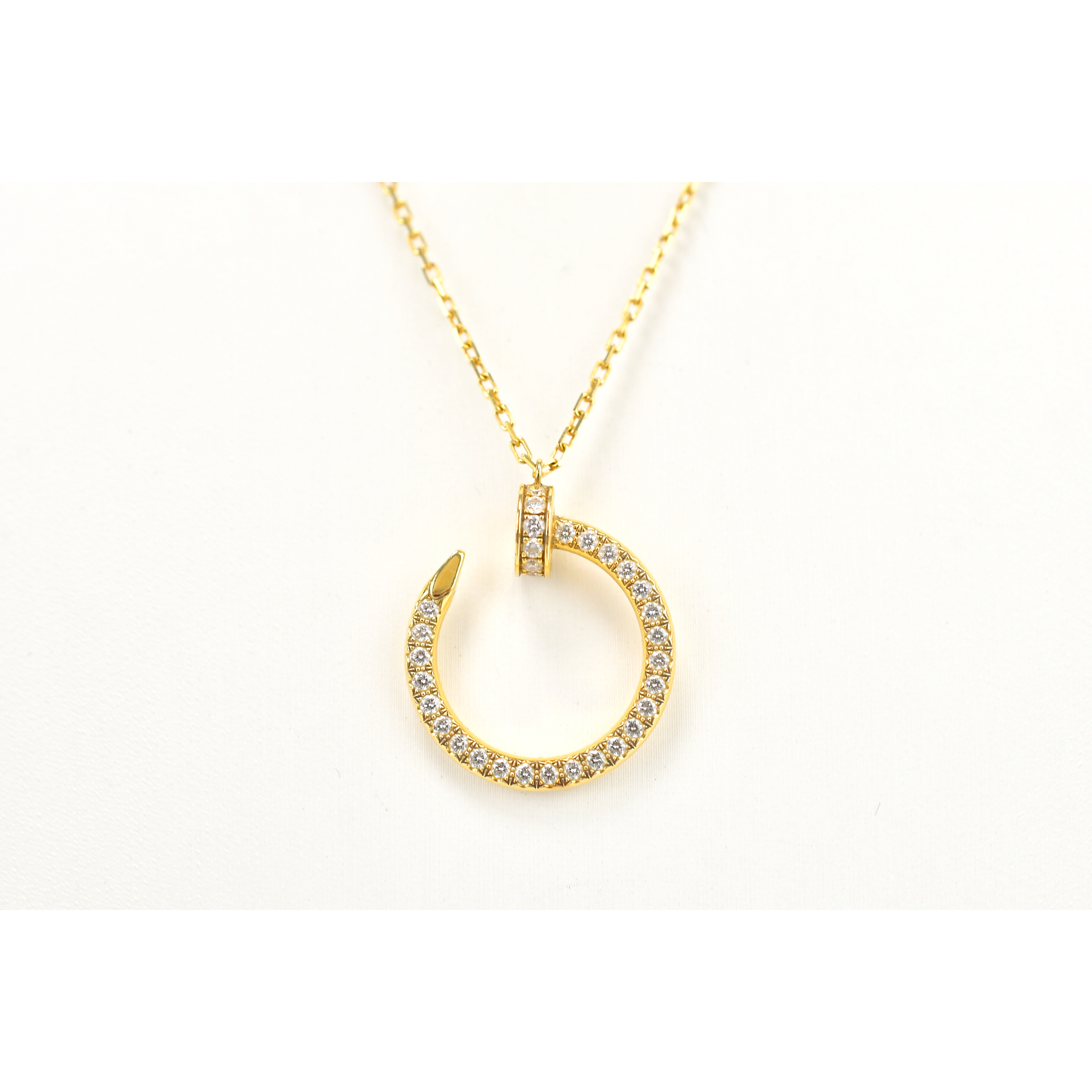 カルティエ ジュストアンクル パヴェダイヤ ネックレス Au750 YG CRB7224511 ABランク