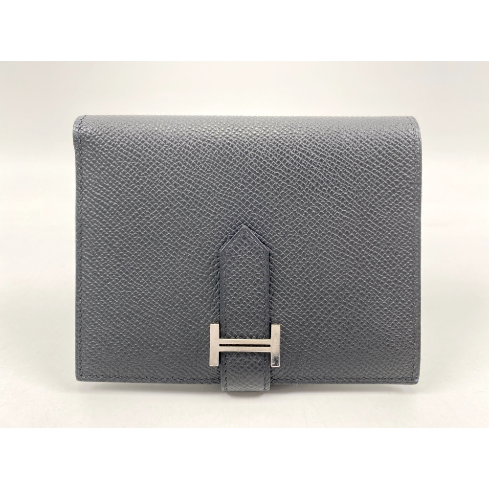 エルメス ベアンコンパクト 黒 エプソン SV金具 U刻印 Bランク