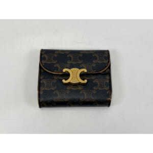 CELINE ブラウンレザー三つ折り財布 CELINE セリーヌ トリオンフ 三つ折り財布 ブラウン レザー S