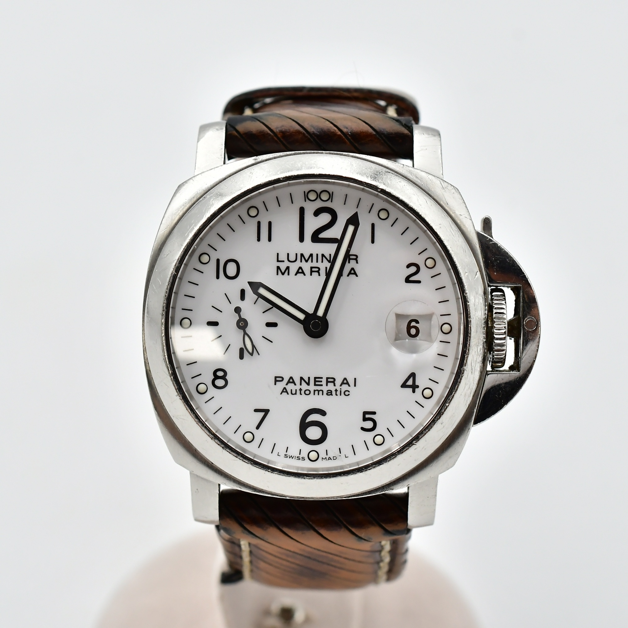 パネライ ルミノールマリーナ スモールセコンド 白文字盤 SS×革/AT PAM00049 Bランク