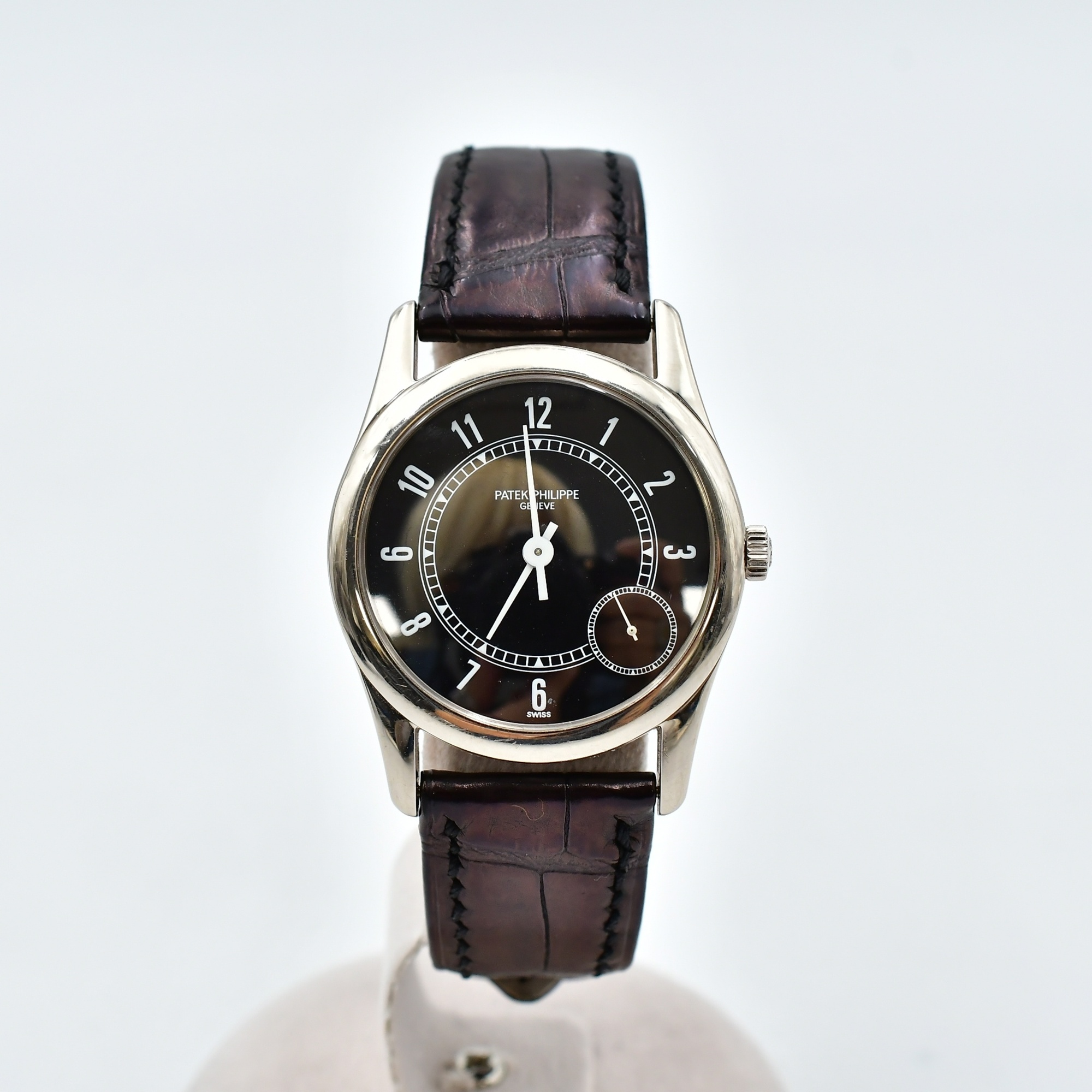 パテック フィリップ カラトラバ 黒文字盤 WG×革/AT 5000G Bランク