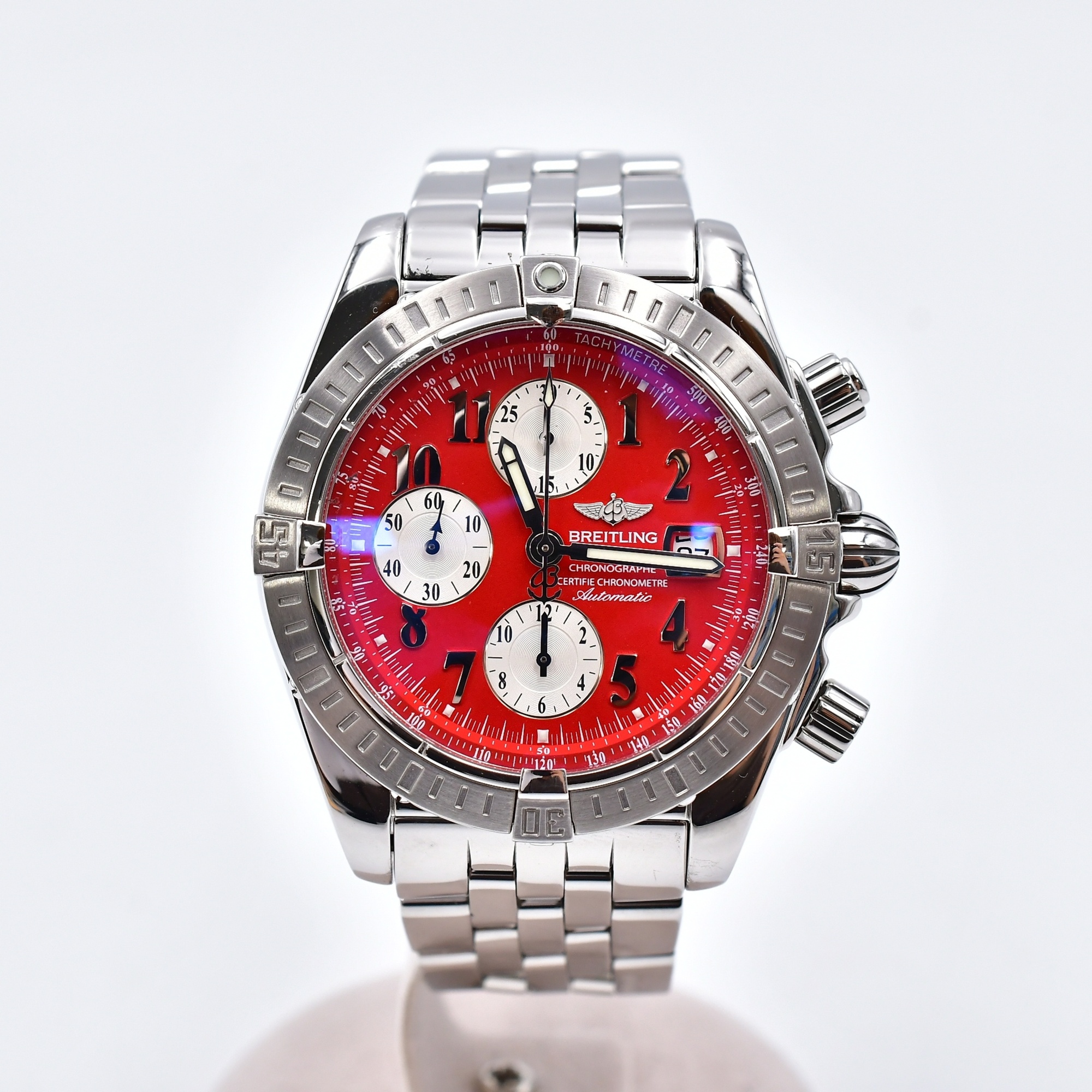 ブライトリング クロノマット エボリューション 赤文字盤 SS/AT Aランク