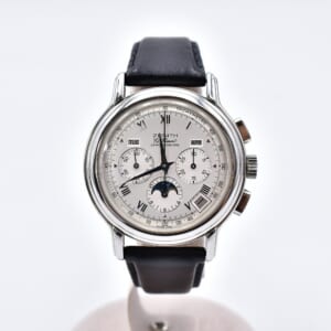 ゼニス クロノマスター ムーンフェイズ シルバー文字盤 SS×革/AT 01.0240.410 買取実績【買取日：2025年10月17日】