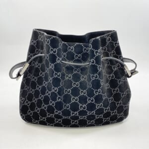 グッチ GGキャンパス 巾着ショルダーバッグ 黒 キャンバス 買取実績【買取日：2025年10月24日】