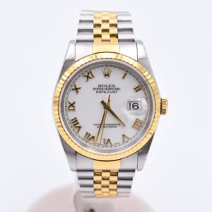 ロレックス デイトジャスト ホワイトローマン文字盤 ジュビリーブレス SS×YG/AT 16233 買取実績【買取日：2025年10月26日】