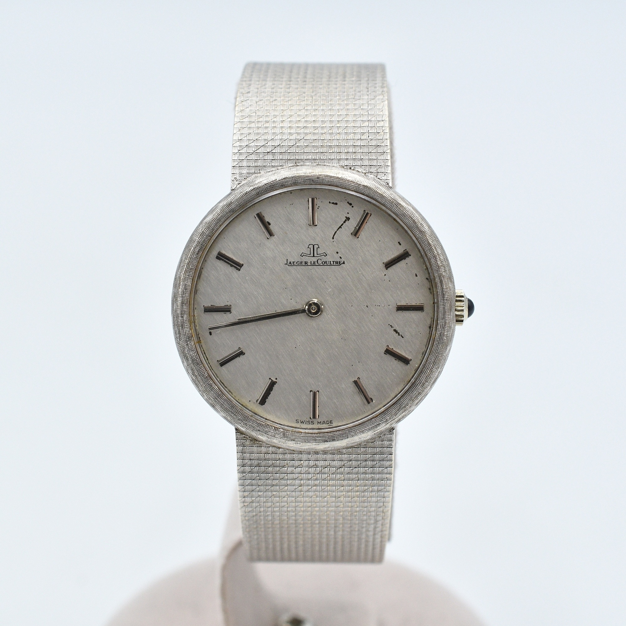 ジャガー・ルクルト ラウンド シルバー文字盤 K18WG/手巻き Bランク