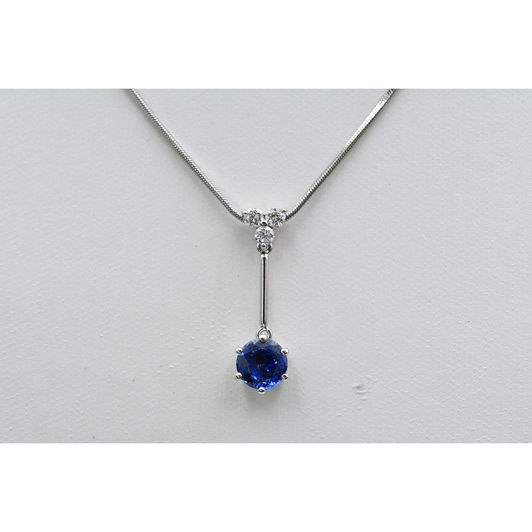 サファイアメレダイアネックレス 1.18ct 0.18ct Pt900/Pt850 Bランク